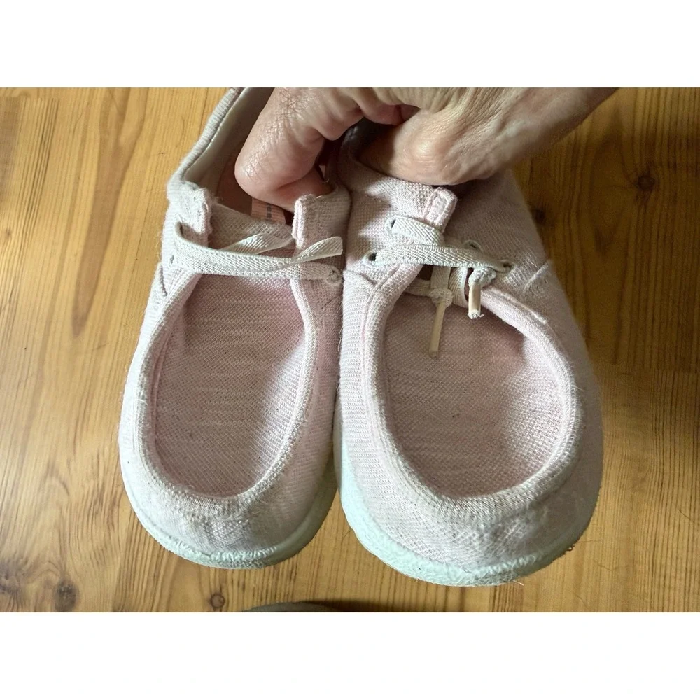 Eddie Bauer Kids Pink Canvas Moc Toe Boat Shoes Loafers Size 13